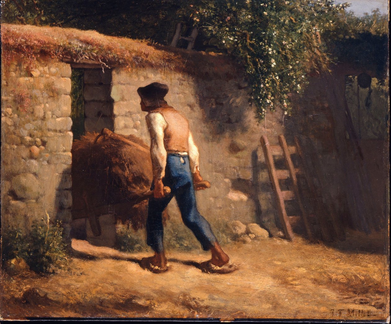 Bonde med en skottkärra av Jean-Francois Millet