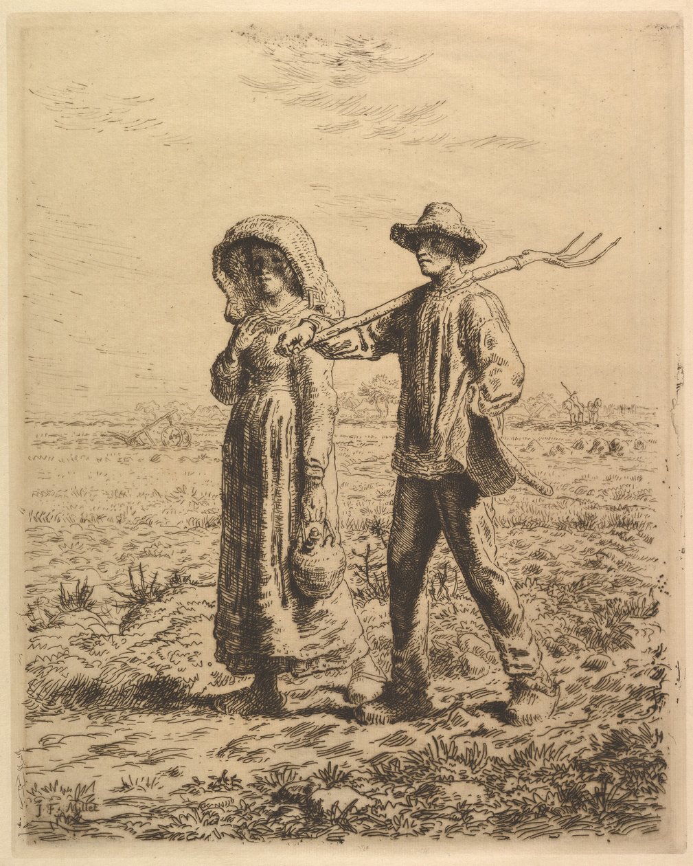 Bönder på väg till arbetet av Jean-Francois Millet