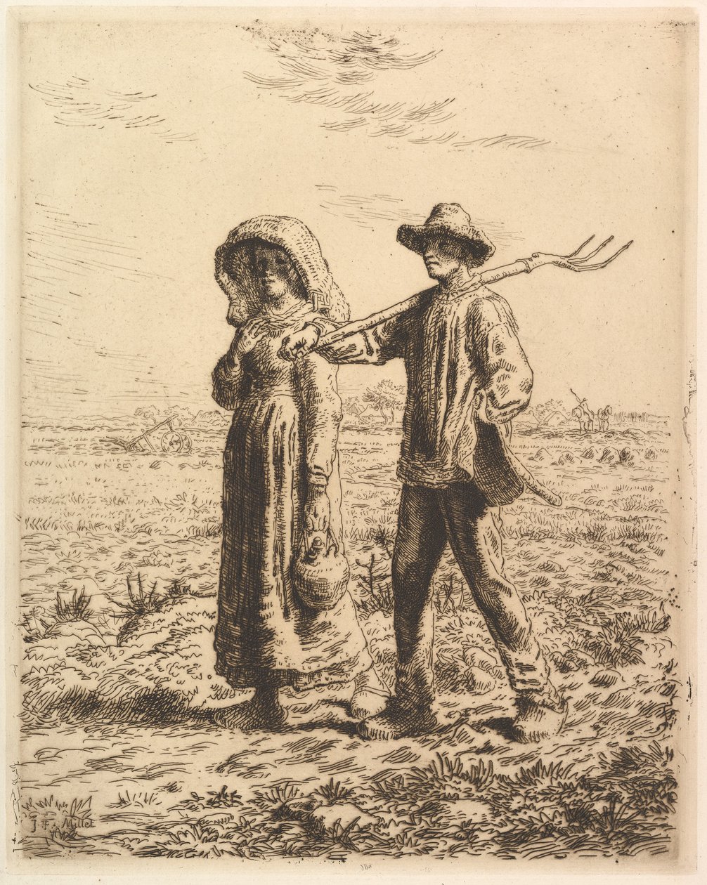 Bönder på väg till arbetet av Jean-Francois Millet