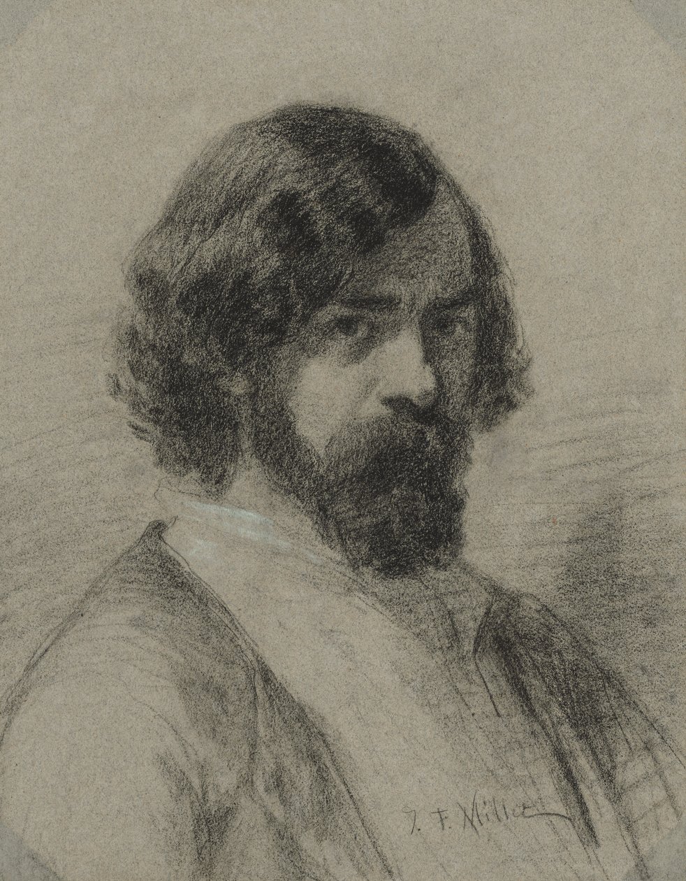 Porträtt av Narcissus Virgil Diaz de la Peña av Jean-Francois Millet