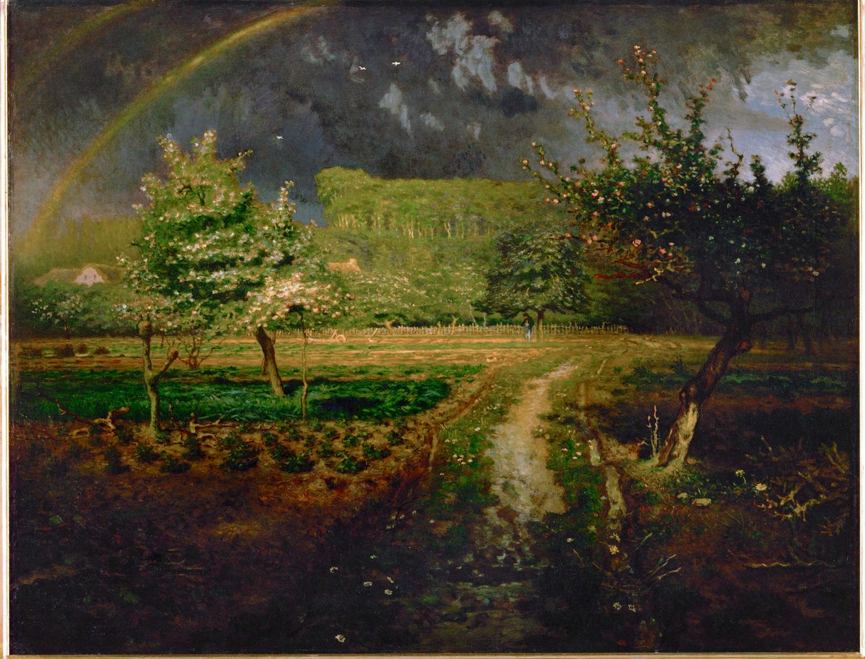 Springtime (olja på duk) av Jean-Francois Millet