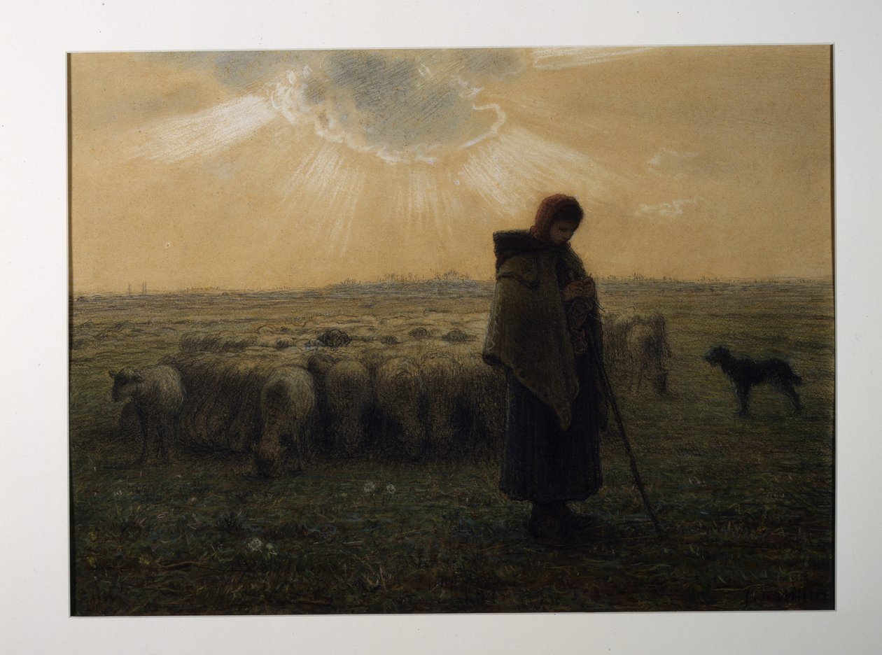 Herdinnan och hennes hjord av Jean-Francois Millet