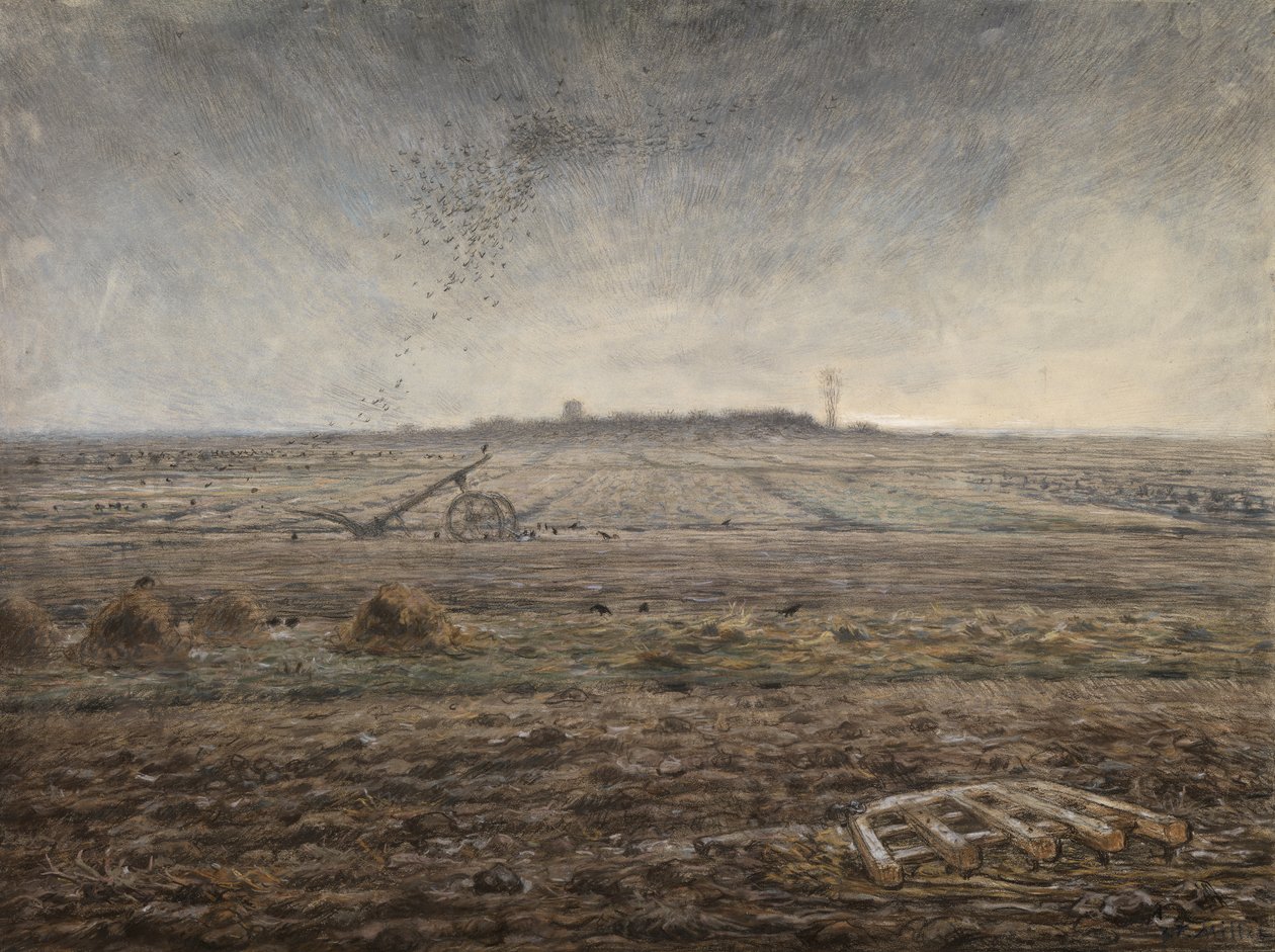 Winter, The Plain of Chailly, ca 1862-66 (pastell på papper) av Jean Francois Millet