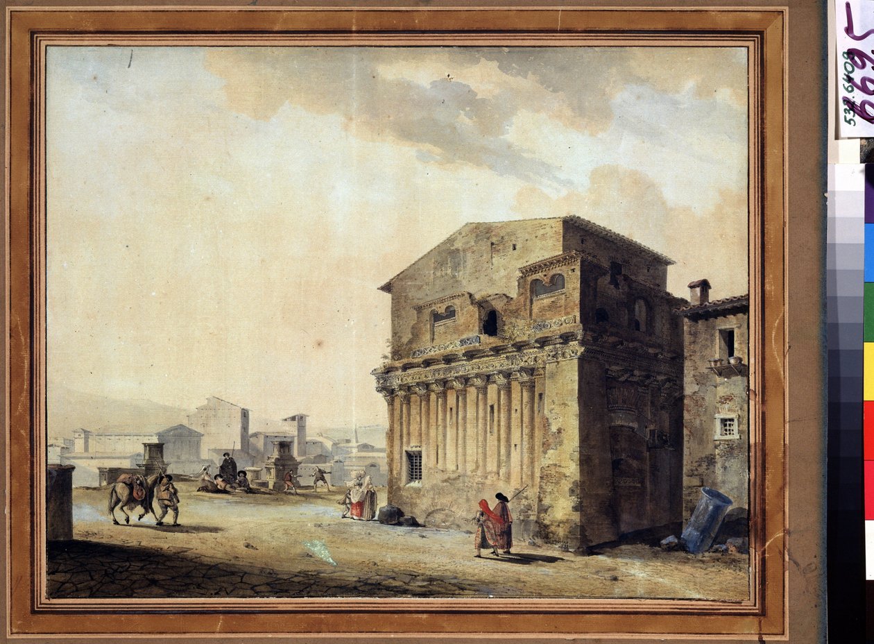 Rom, Pontius Pilatus hus (10 f.Kr.-39 e.Kr.) (Rom, Pontius Pilatus hus). Målning av Jean Francois Thomas de Thomon (1754-1813). Akvarell och tusch på papper, 36,7 x 46,6 cm av Jean François Thomas de Thomon