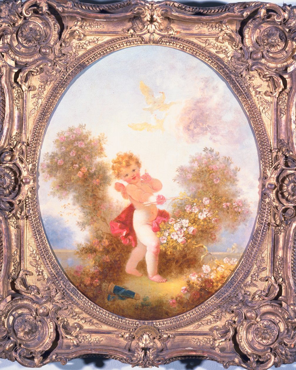 Amor bland rosor, eller älska vaktposten, c.1775 av Jean Honore Fragonard