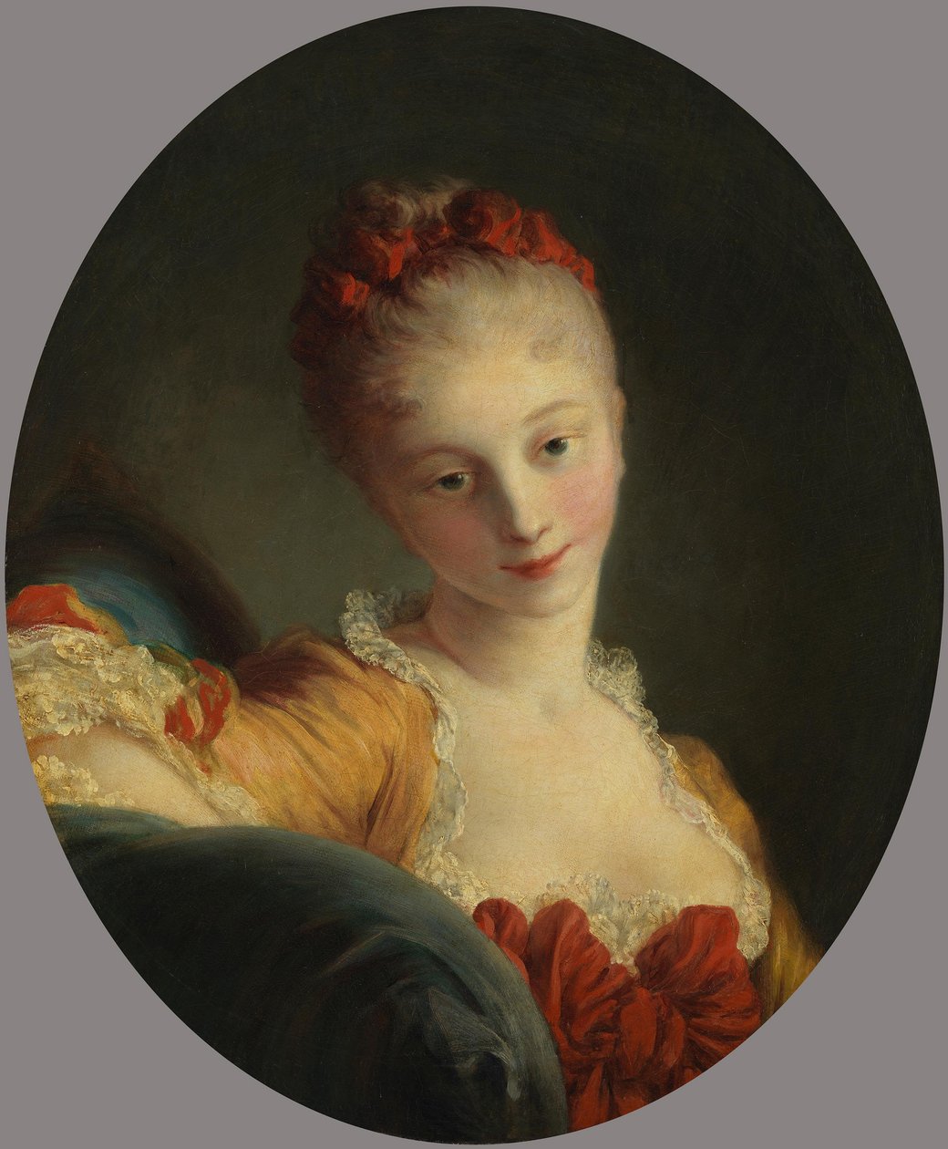 Porträtt av en ung dam (Marie-Madeleine Guimard?) av Jean-Honore Fragonard