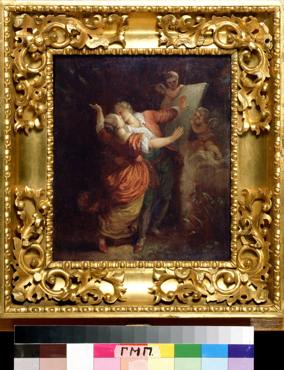 ""The Oath to Love"" (Oath to Love) Målning av Jean Honore Fragonard (1732-1806) Pushkin Memorial Museum från 1700-talet, Sankt Petersburg av Jean Honore Fragonard