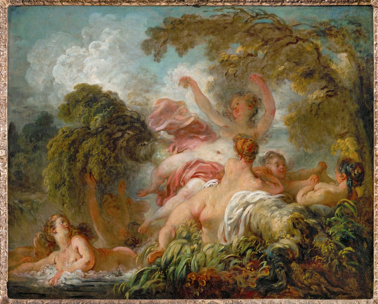 Les baigneuses. De badande... av Jean-Honore Fragonard