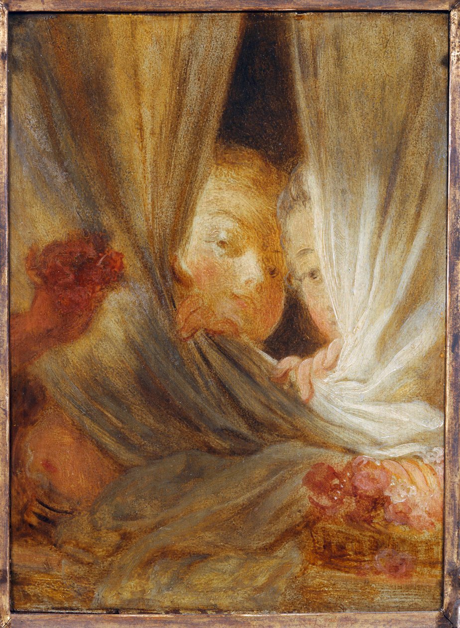 Les curieuses - Två nyfikna flickor ... av Jean Honore Fragonard