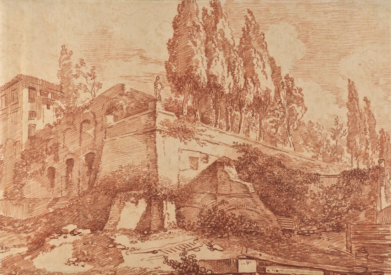 Ruinen eines Kaiserpalastes, Rom av Jean-Honore Fragonard