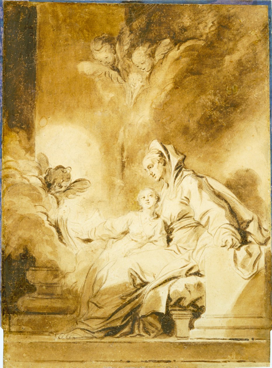 Die Erziehung der Jungfrau av Jean-Honore Fragonard