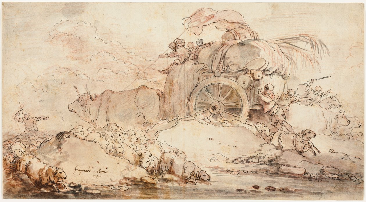 Den stoppade vagnen av Jean-Honore Fragonard