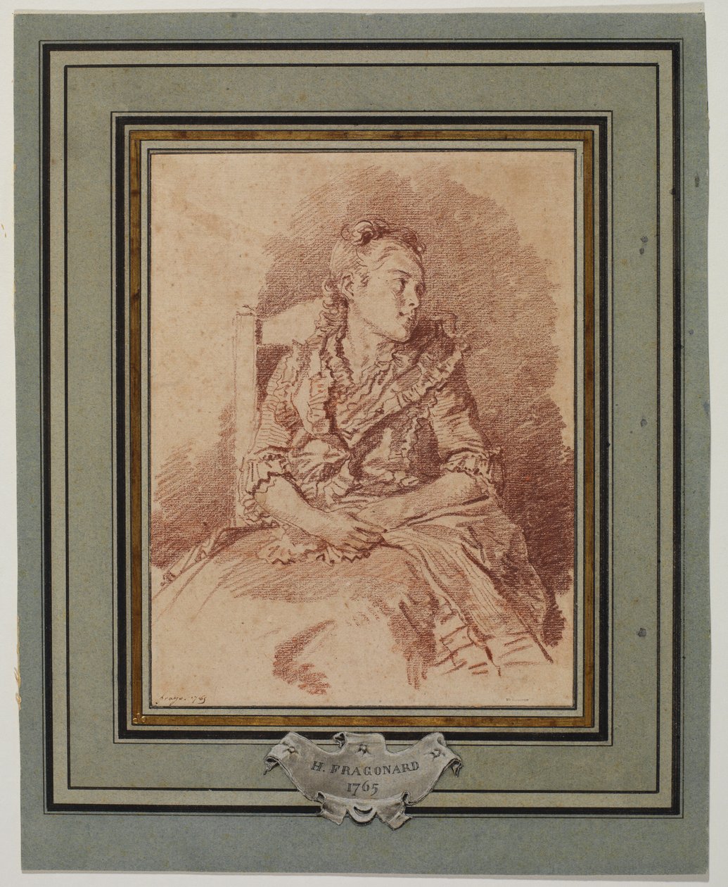 Ung flicka sittande, 1785 av Jean Honore Fragonard