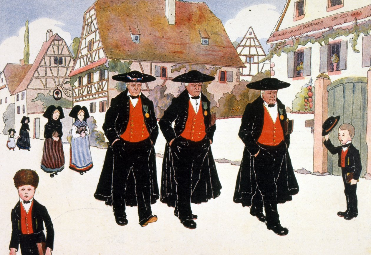 Franska firande som markerar återkomsten av Alsace-regionen till Frankrike av Jean-Jacques Waltz