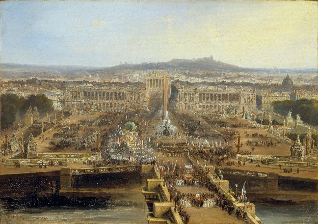 Firande för den nya konstitutionen, Place de la Concorde, 21 maj 1848 (olja på duk) av Jean Jacques Champin