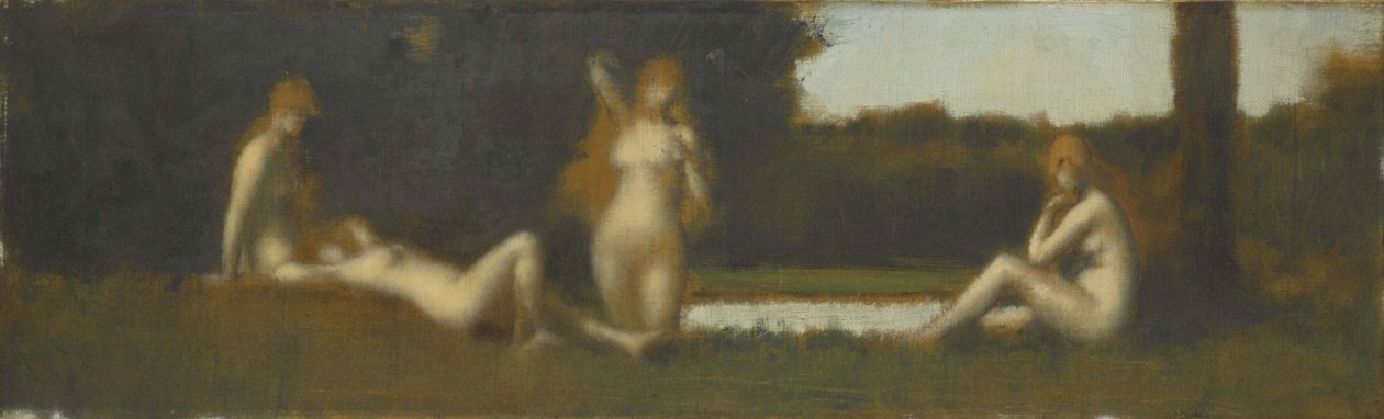 Nymfer som stiger upp ur badet, efter 1877 (olja på duk) av Jean Jacques Henner