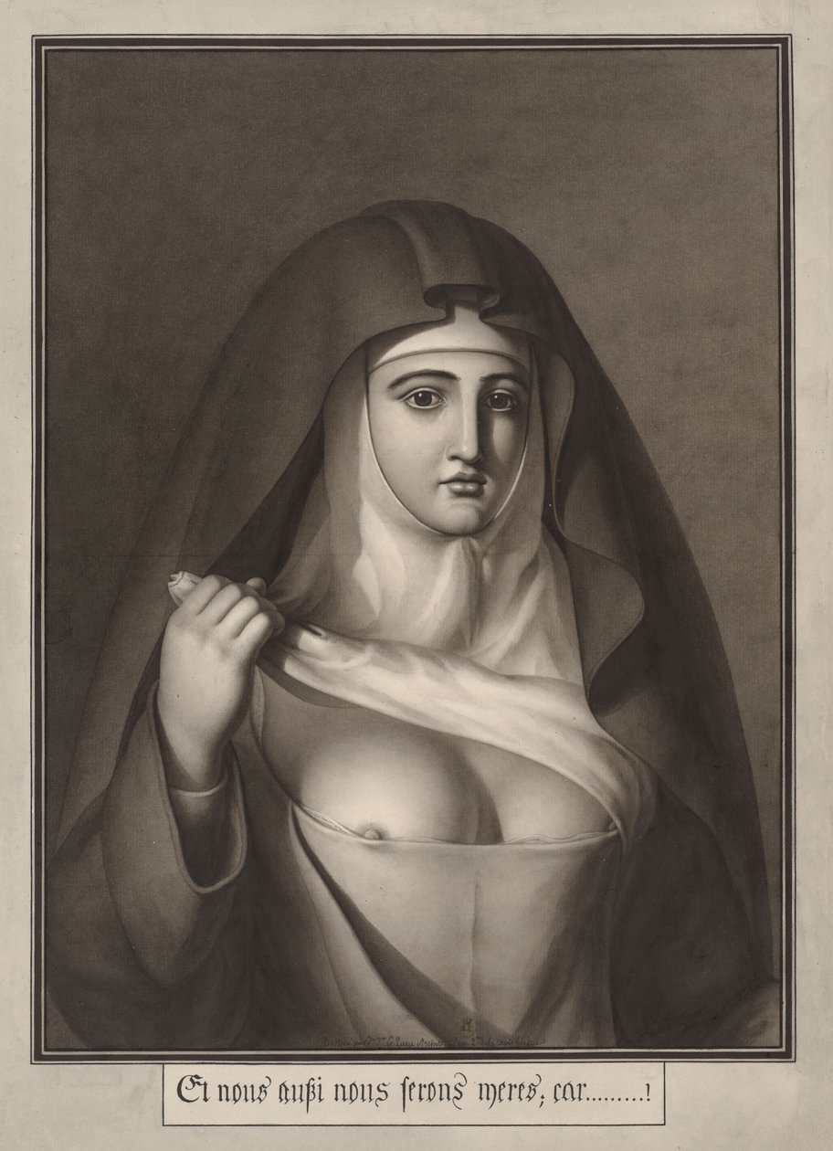 Franska:  Et nous aussi nous serons meres ; car.........! Och vi kommer också att bli mödrar; för.........! av Jean-Jacques Lequeu