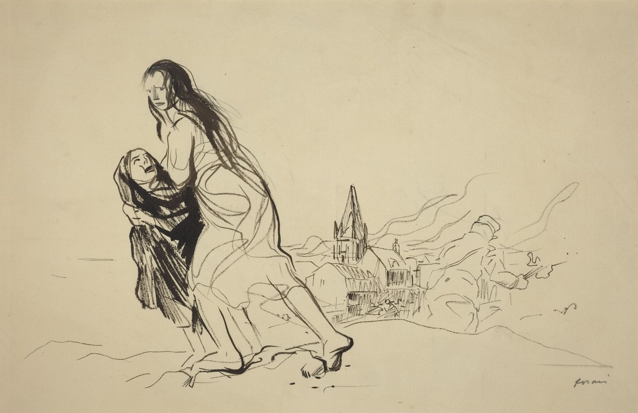 Efter Douai, troligen 1918 (bläck på papper) av Jean-Louis & Caran D