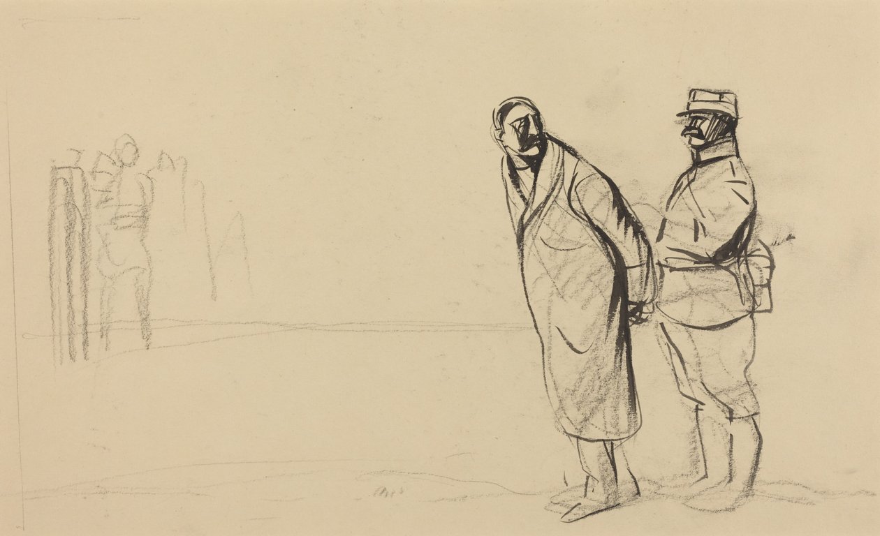 Vid fronten i Vincennes. Bolo pacha, ca 1914-1919 (bläck på papper) av Jean-Louis & Caran D