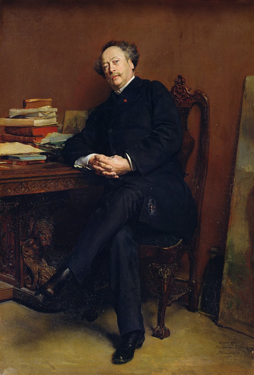 Alexander Dumas Fils (1824-95) 1877 (olja på duk) av Jean Louis Ernest Meissonier