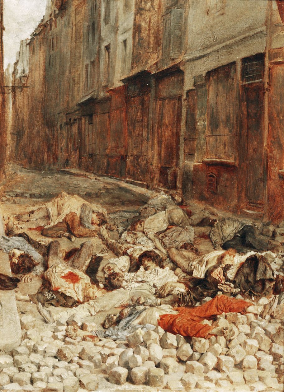 Barrikad i Mortellerie, Paris av Jean-Louis Ernest Meissonier