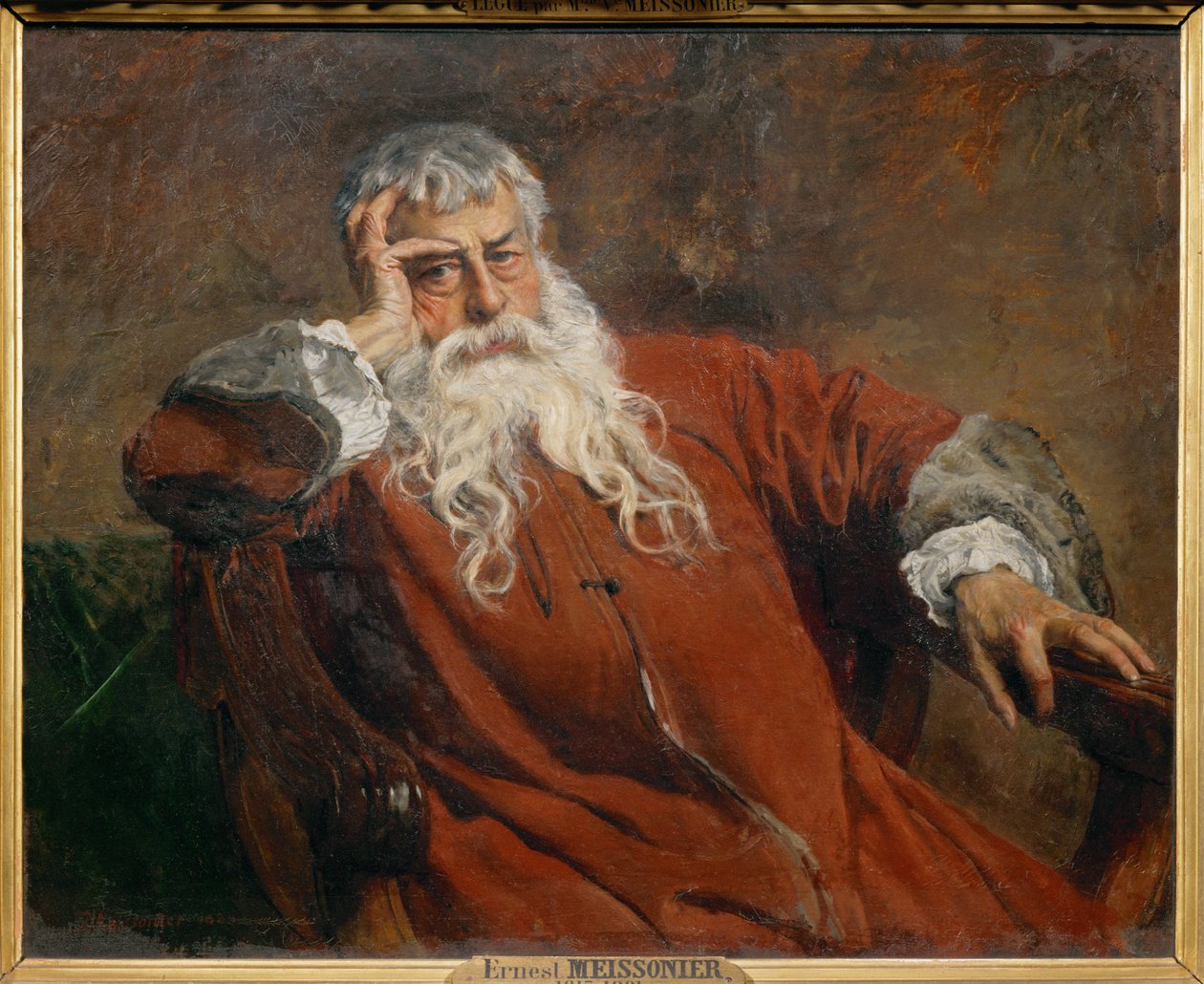 Självporträtt (målning på duk) av Jean-Louis Ernest Meissonier