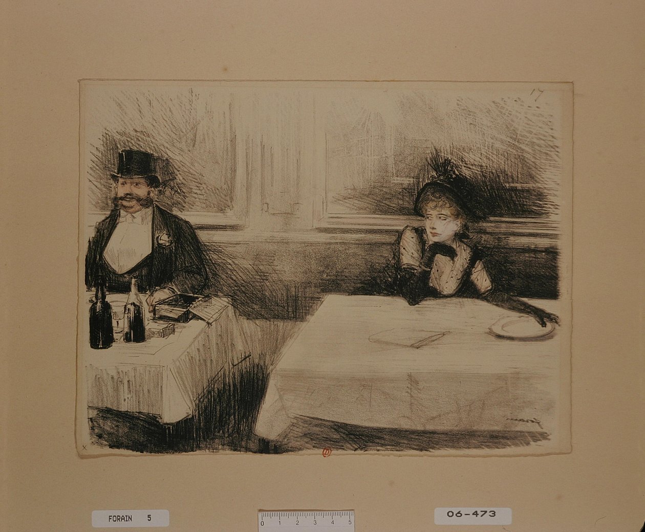 [På restaurangen] av Jean-Louis Forain