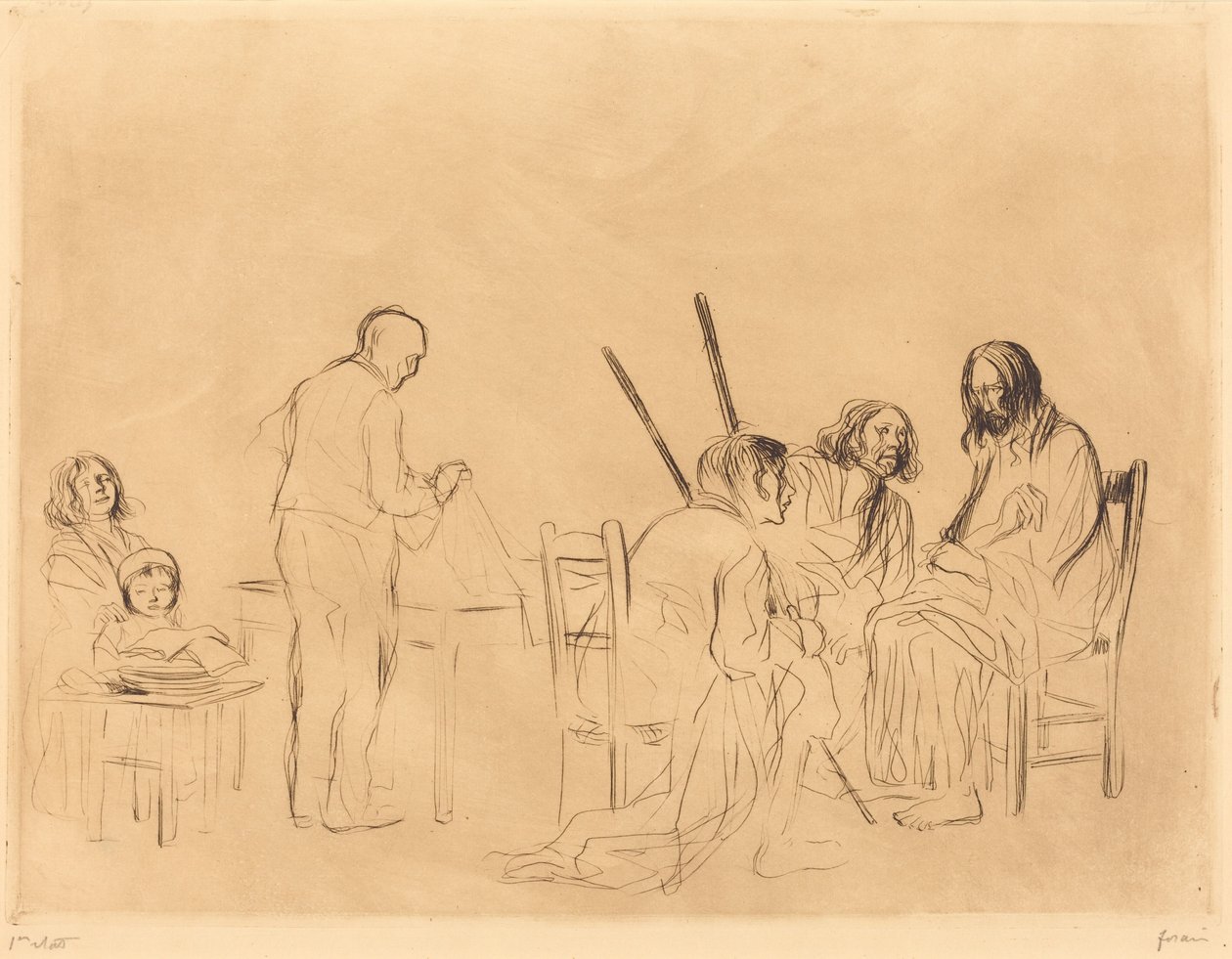 Före måltiden i Emmaus (1:a planschen) av Jean-Louis Forain