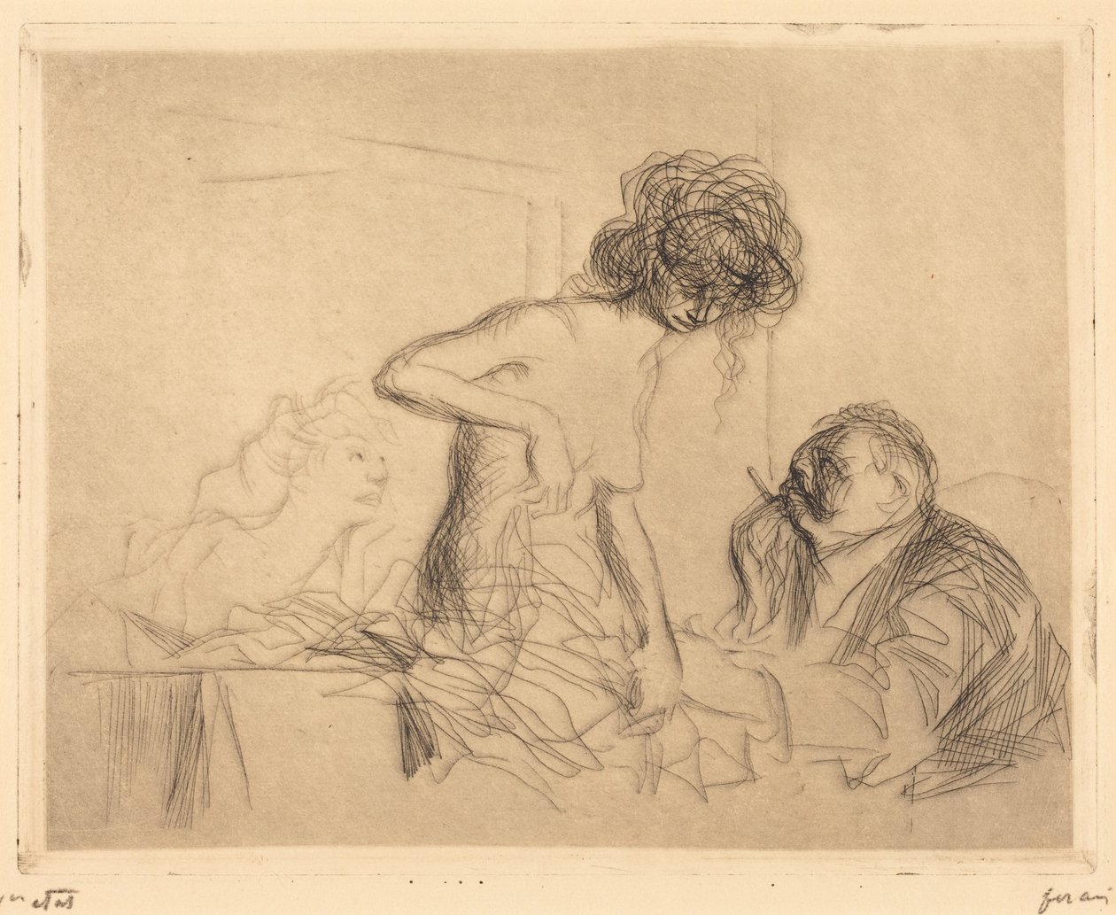 I ett privat rum (första bilden) (In a Private Room) (first plate) av Jean-Louis Forain