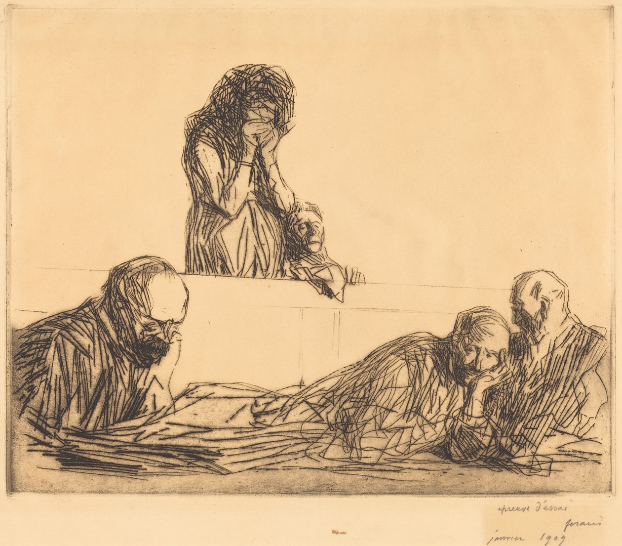 Ogift mor, första planschen av Jean-Louis Forain