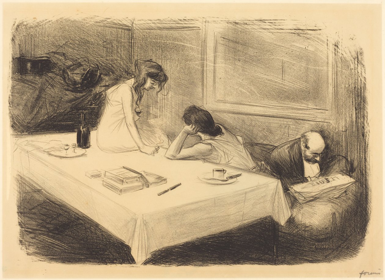 Det privata rummet (första tavlan) (The Private Room) (first plate) av Jean-Louis Forain