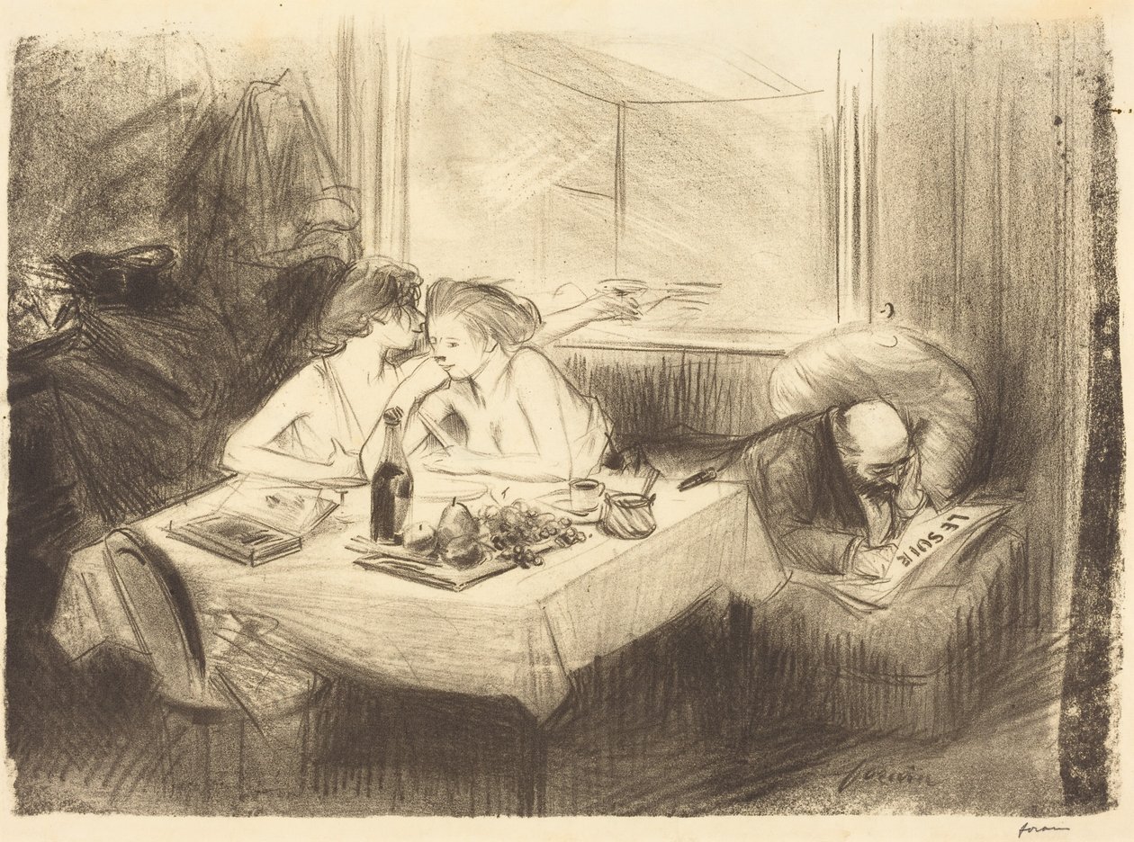 Det privata rummet (tredje planschen) av Jean-Louis Forain