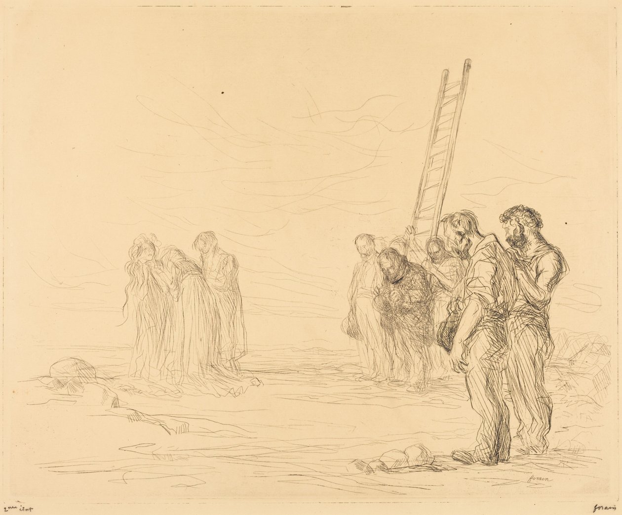 Kalvariet (första tavlan) (Calvary) (first plate) av Jean-Louis Forain