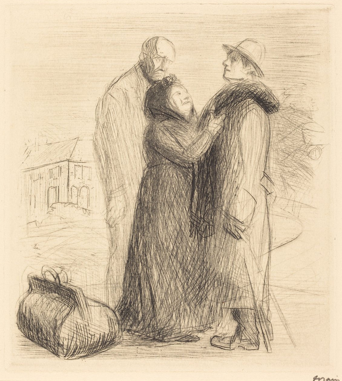 Den förlorade sonens avfärd (första tavlan, vertikal) (The Departure of the Prodigal Son) (första tavlan, vertikal) av Jean-Louis Forain