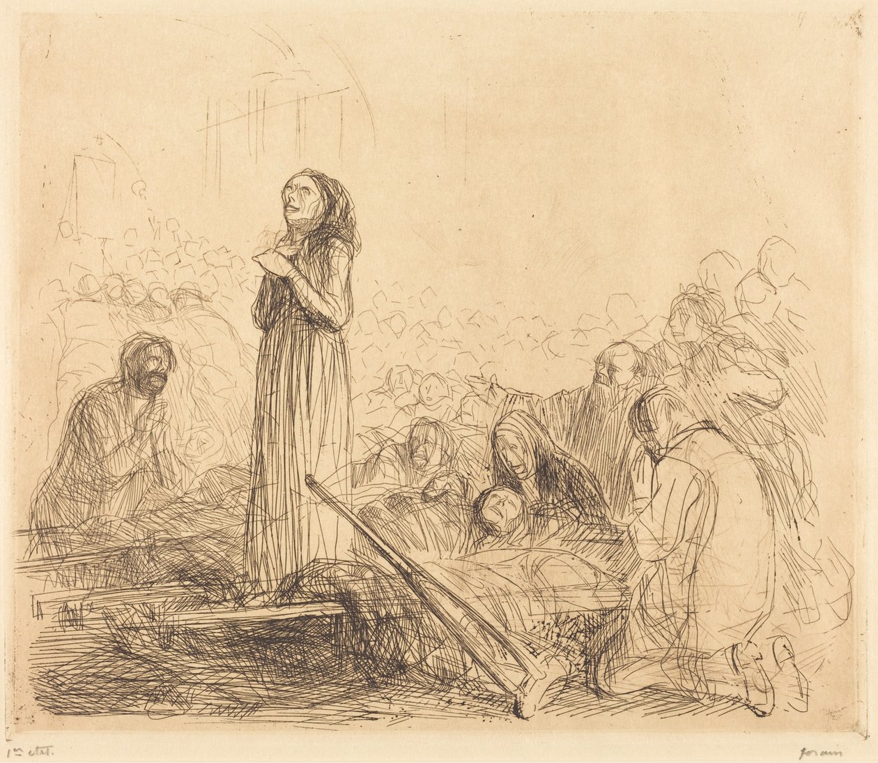 Lourdes, miraklet (första bilden) (Lourdes, the Miracle) (första bilden) av Jean-Louis Forain