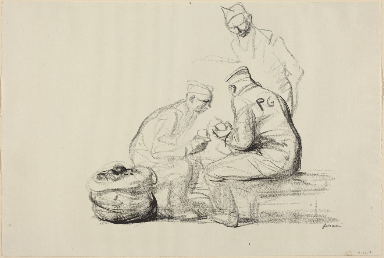 Poilu och tyska krigsfångar av Jean-Louis Forain