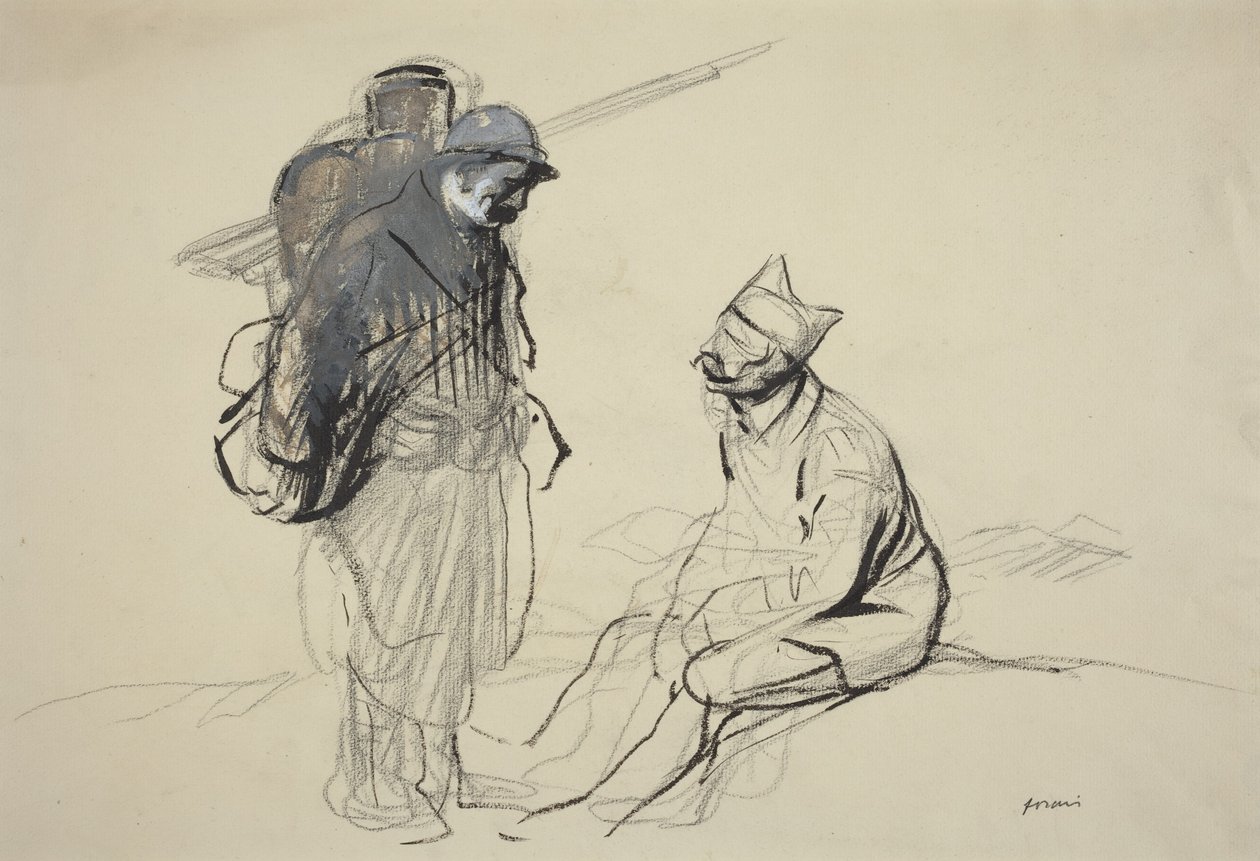 Poilu och Tommy i samtal av Jean-Louis Forain