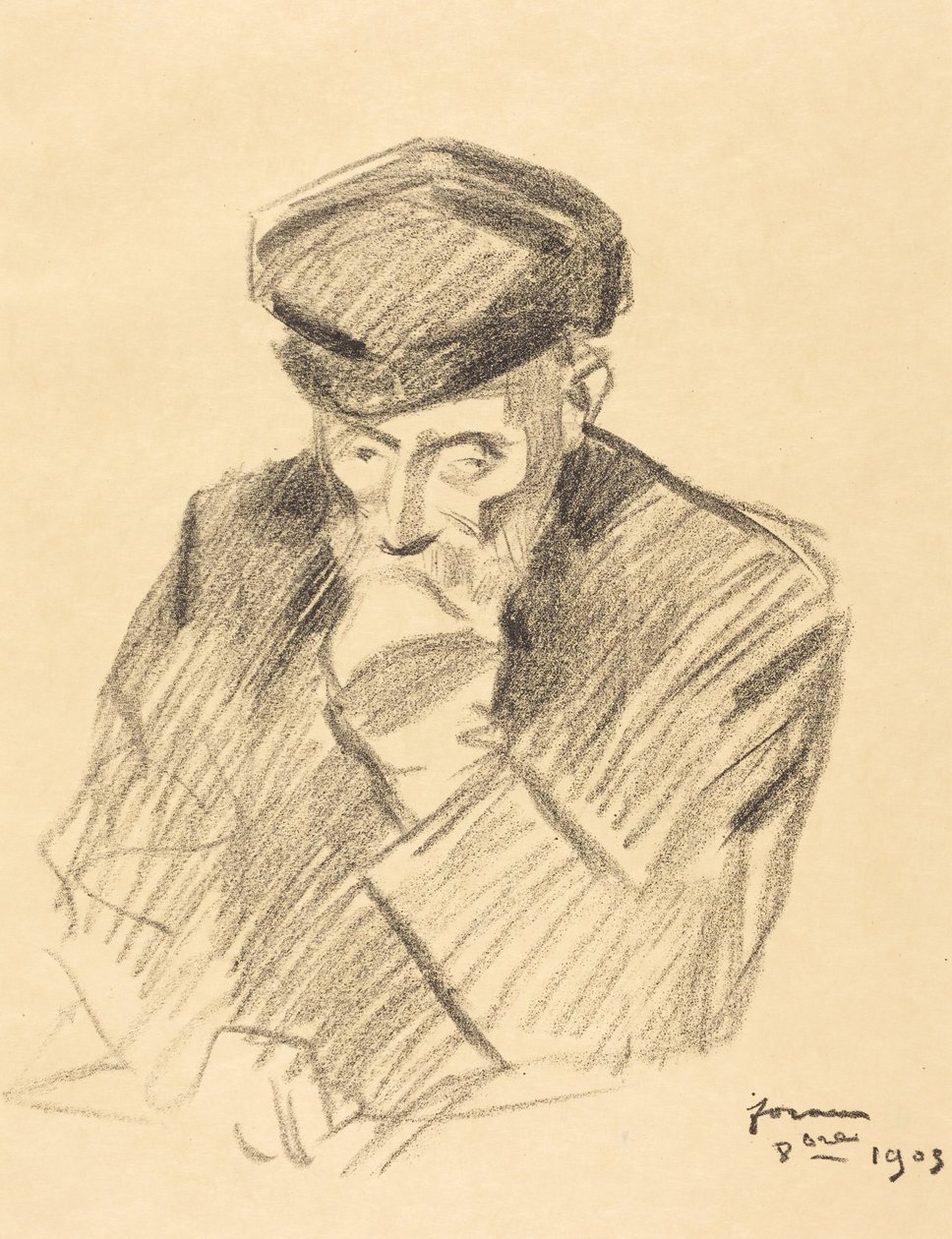 Porträtt av Renoir (4:e plåten) (Portrait of Renoir) (fourth plate) av Jean-Louis Forain