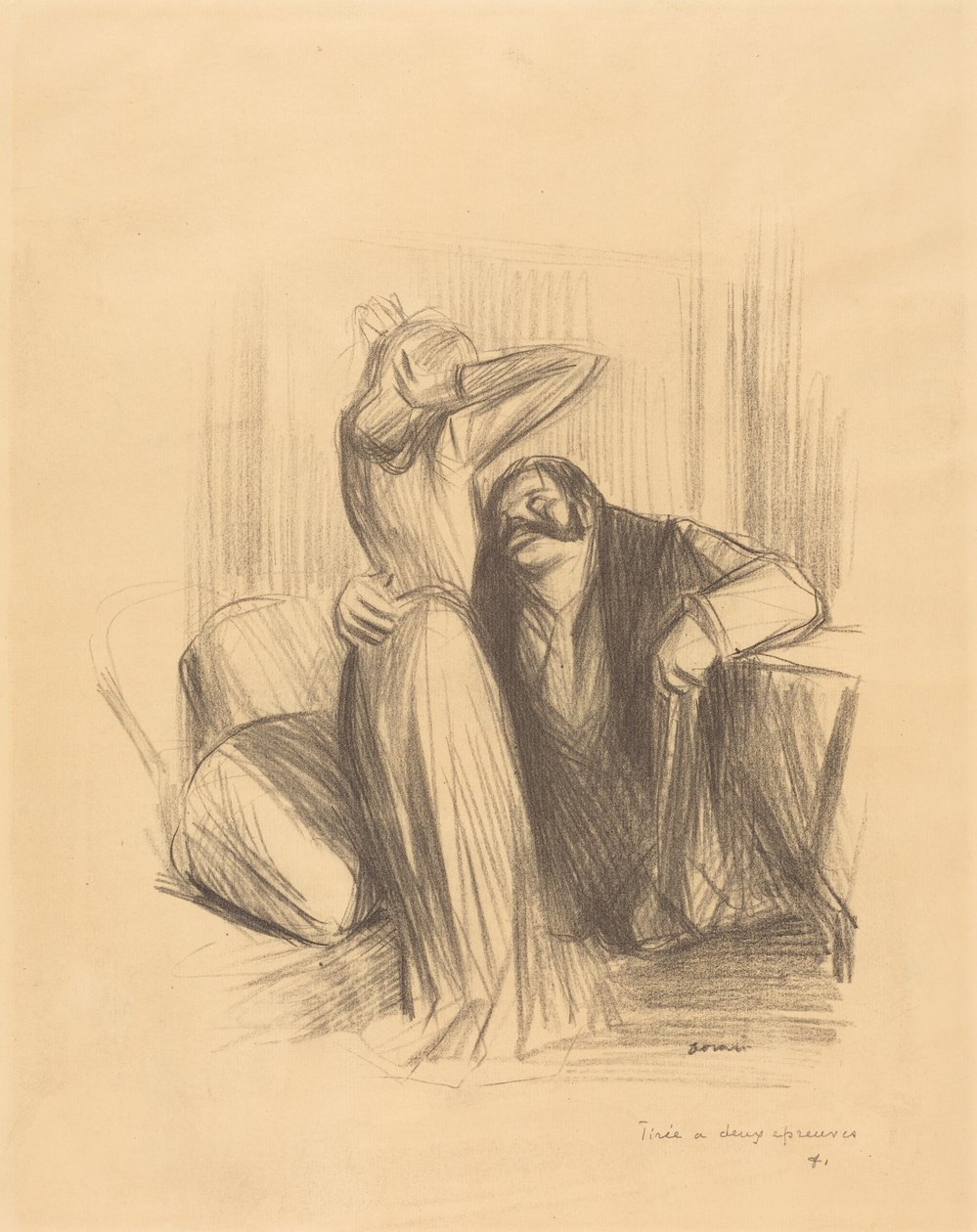 Scen i ett privat rum (stående plåt) av Jean-Louis Forain
