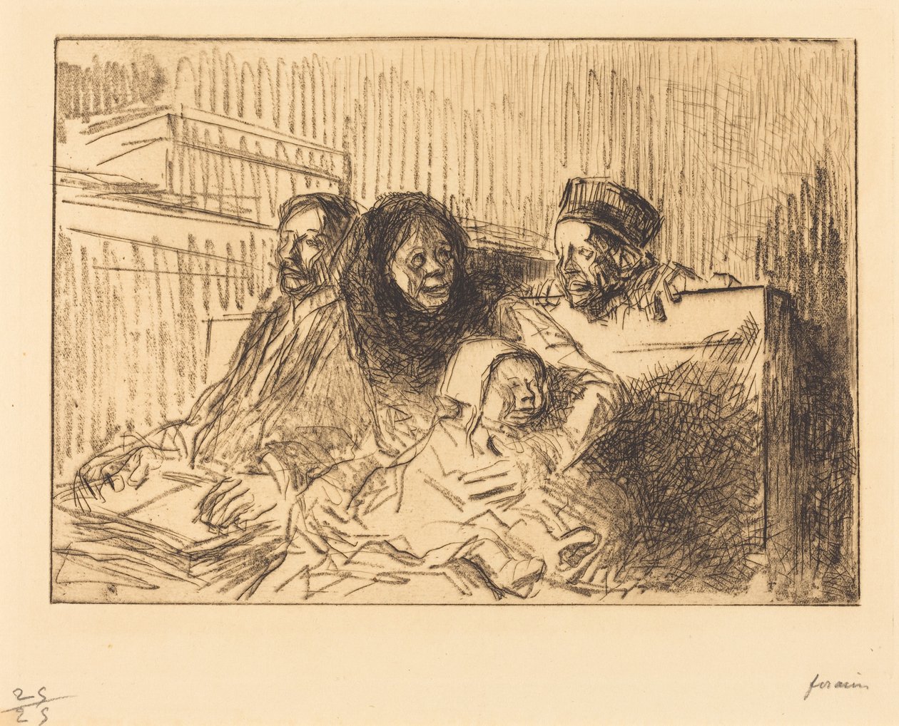 Vittnen vid förhandlingen (andra planschen) av Jean-Louis Forain