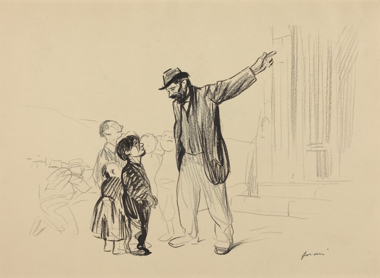 a) Deras fäders engelska (framsidan); b) Man with Cigarette (baksidan) av Jean-Louis Forain