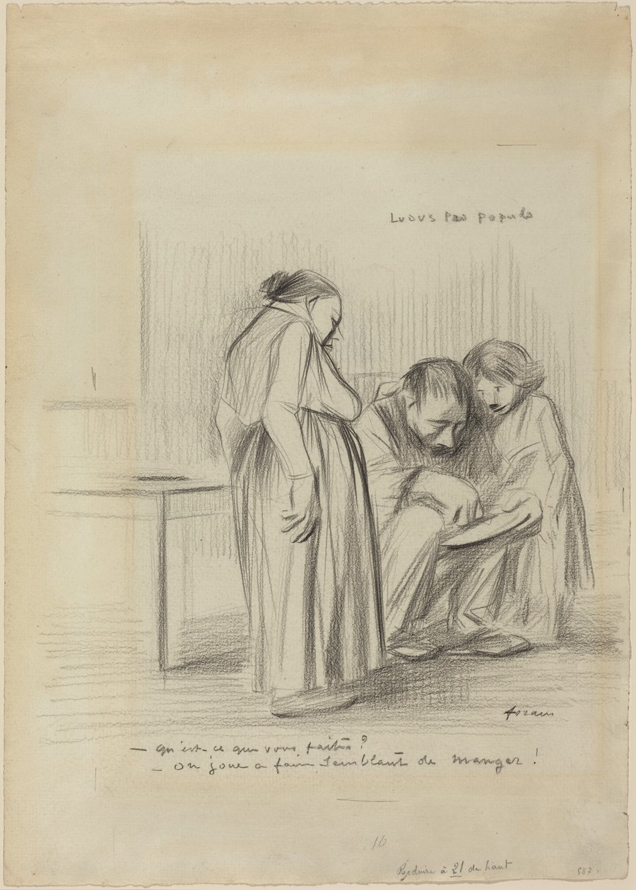 a) Spel för folket (framsidan); b) Manhuvud (baksidan) av Jean-Louis Forain