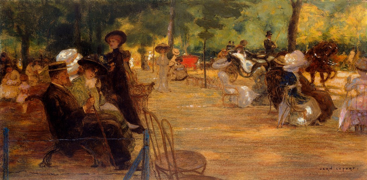 En elegant sammankomst i Bois de Boulogne av Jean-Louis Lefort