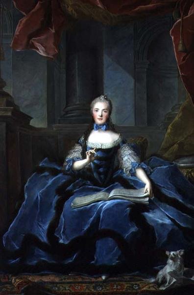 Ett porträtt av Marie Adelaide (1759-1802) Ludvig XV:s dotter (olja på duk) av Jean Marc Nattier