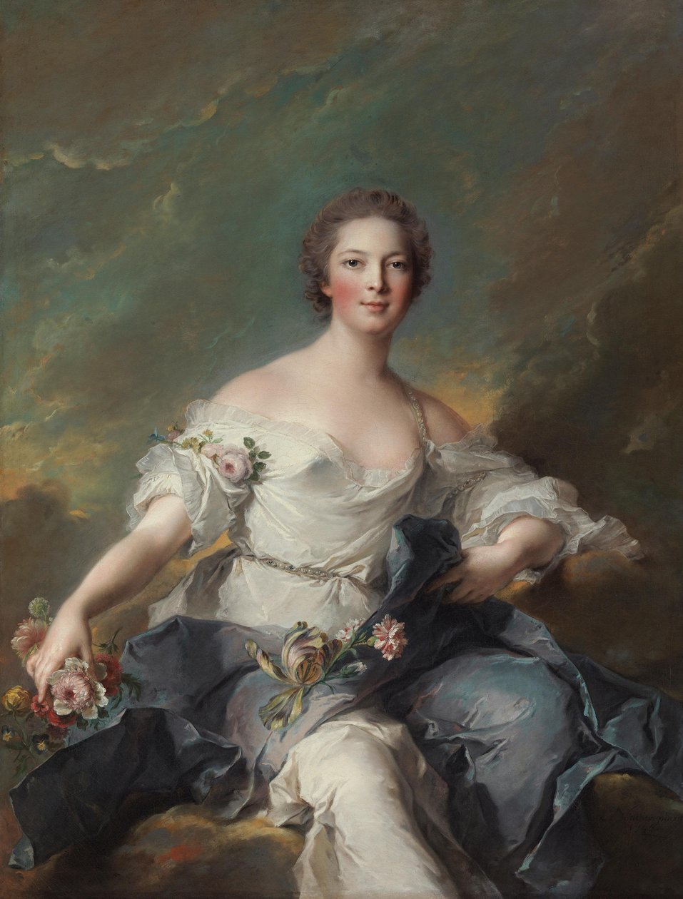 Markisinnan de Baglion som Flora av Jean-Marc Nattier