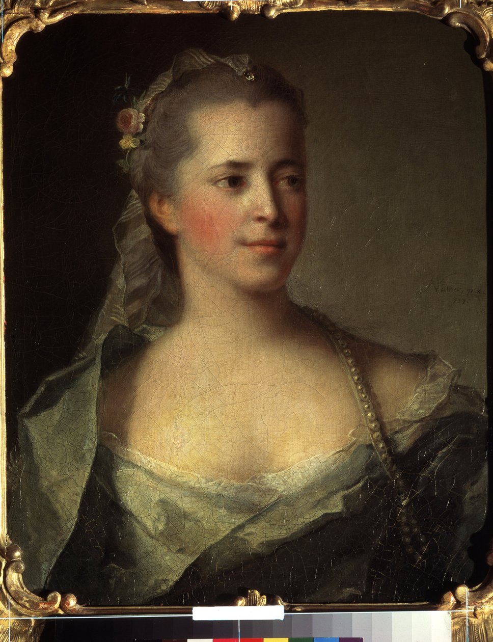 Porträtt av en kvinna. (Porträtt av en dam). Målning av Jean Marc Nattier (Jean-Marc Nattier av Jean Marc Nattier