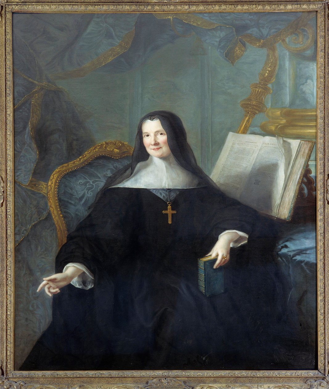 Porträtt av Anne Geyssans de Clermont-Chatte (Clermont Chatte), abbedissan av Chelles (d. 1789) Målning av Jean Marc (Jean-Marc) Nattier (1685-1766) Sön 1,46x1,14 m - Porträtt av Anne Geyssans de Clermont -Chatte (Clermont Chatte), abbedissa i Chelles (död av Jean Marc Nattier