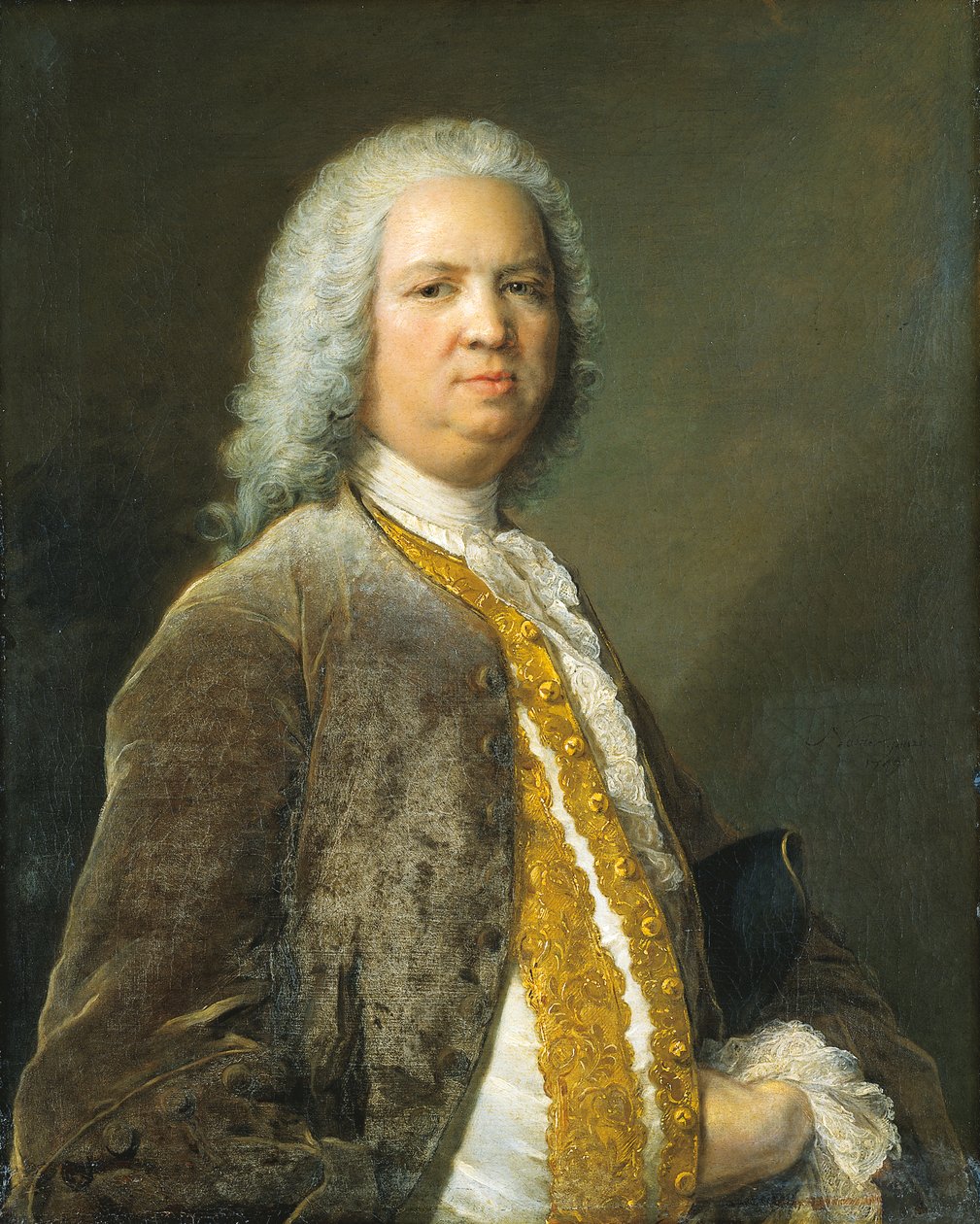 Porträtt av Frankfurt-bankiren Johann Georg Leerse av Jean-Marc Nattier