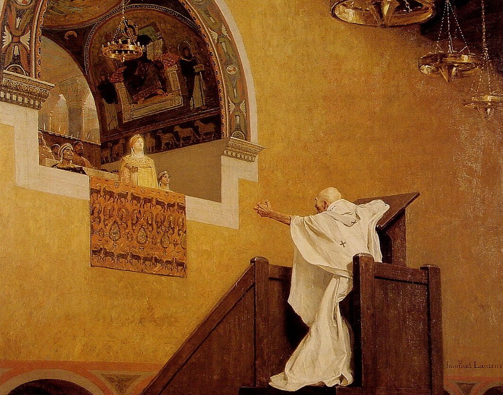  Saint Jean Chrysostome et lImperatrice Eudoxie  av Jean Paul Laurens
