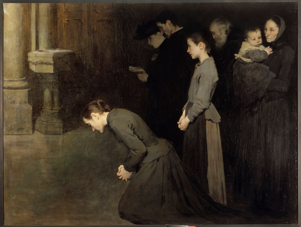 Den ödmjuka målningens bön av Jean Henri Geoffroy dit Geo (1853-1924) 1893 Sön. 1,45x1,92 m Dijon, Musee des Beaux Arts av Jean Geoffroy